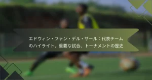 エドウィン・ファン・デル・サール：代表チームのハイライト、重要な試合、トーナメントの歴史